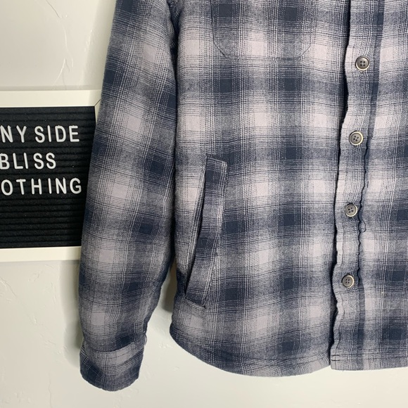 Tailor Vintage Plaid Flannel Shirt Jacket with Plush Sherpa Lining Size Small - Picture 2 of 11